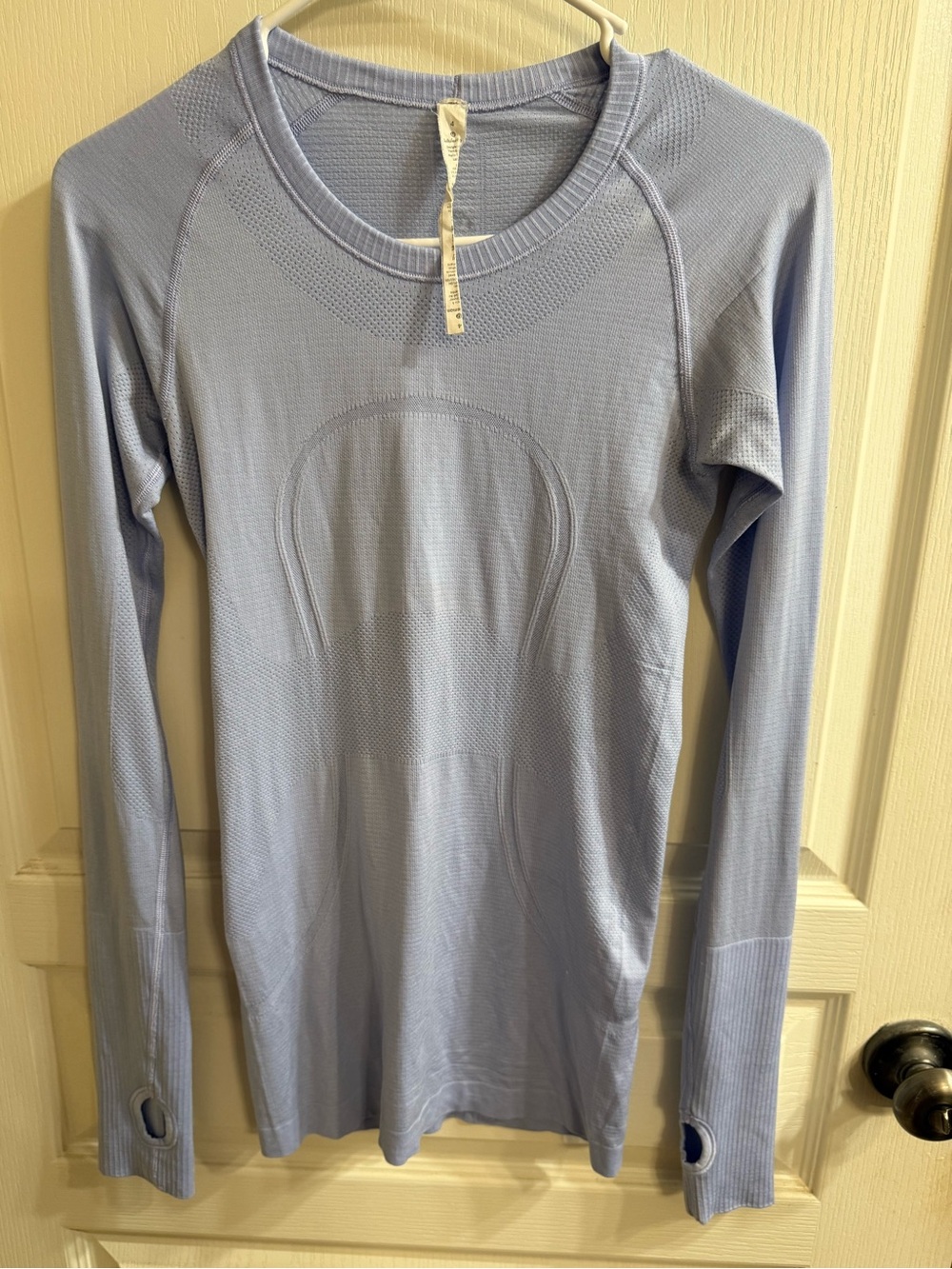 lululemon athletica pastel blue long sleeve crew top